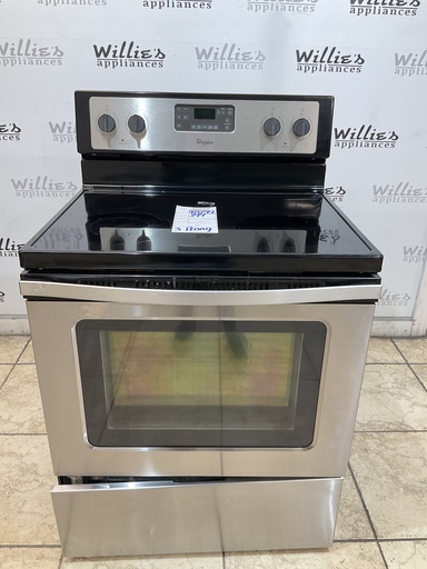 [98794] Whirlpool Used Electric Stove 220volts (40/50 AMP) 30inches {3 prong} (Stainless Steel) 