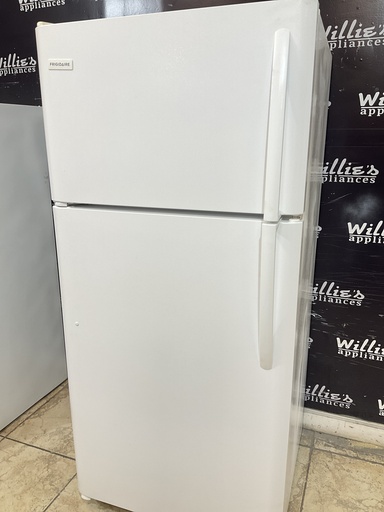 [98803] Frigidaire Used Refrigerator Top and Bottom 30x65 1/2” (White) 