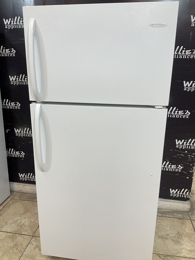 [98807] Frigidaire Used Refrigerator Top and Bottom 28x64 1/2” (White) 
