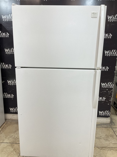 [98806] Whirlpool Used Refrigerator Top and Bottom 33x65 1/2” (White) 