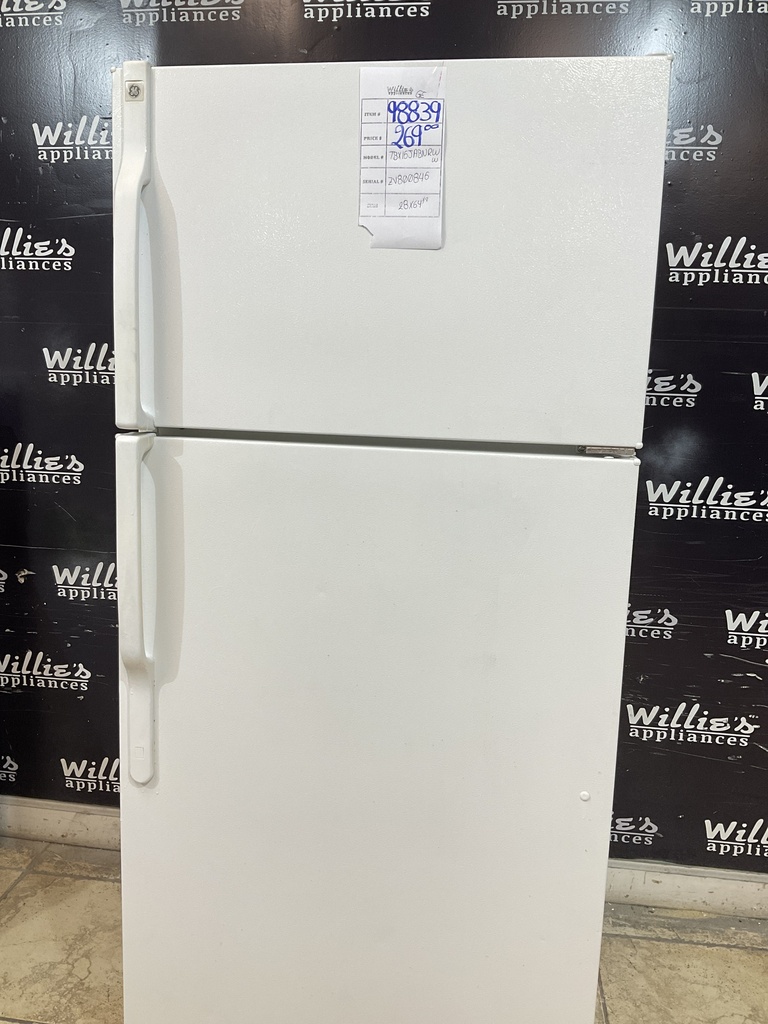 Ge Used Refrigerator Top and Bottom 28x64 1/2” (White) 