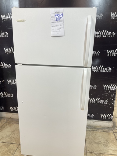 [98849] Frigidaire Used Refrigerator Top and Bottom 28x64 1/2” (White) 