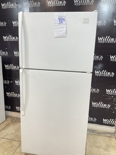 [98844] Whirlpool Used Refrigerator Top and Bottom 30x65 1/2” (White) 