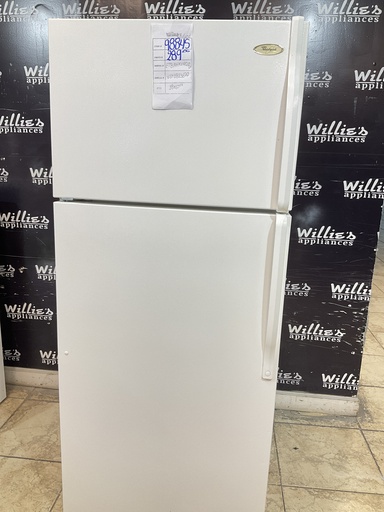 [98845] Whirlpool Used Refrigerator Top and Bottom 28x67 1/2” (White) 
