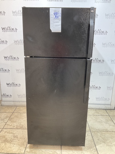 [98833] Ge Used Refrigerator Top and Bottom 28x64 1/2” (Black)