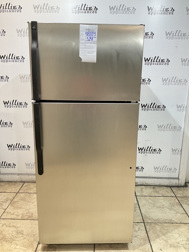 [98823] Ge Used Refrigerator Top and Bottom 28x64 1/2” (Stainless Steel) 