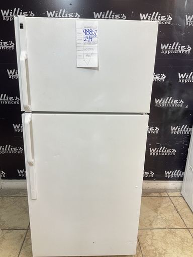 [98857] Hotpoint Used Refrigerator Top and Bottom 28x61 1/2” (White) 