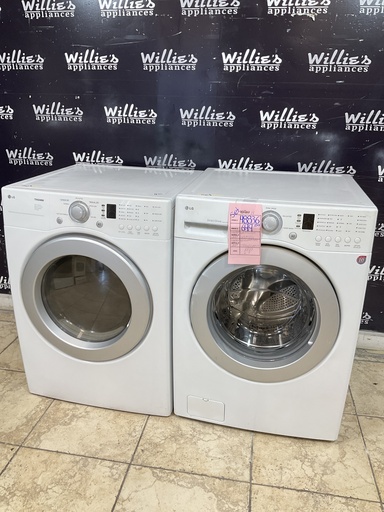 [98836] Lg Used Natural Gas Set Washer/Dryer Front-load 27inches (White)