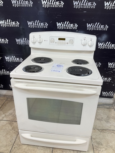 [98854] Ge Used Electric Stove 220volts (40/50 AMP) 30inches {3 prong}  (Bisque) 