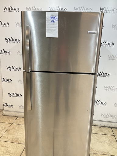 [98880] Frigidaire Used Refrigerator Top and Bottom 30x68 1/2” (Stainless Steel) 