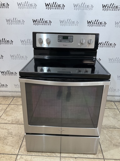 [98874] Whirlpool Used Electric Stove 220volt (40/50 AMP) 30inches {3 prong} (Stainless Steel) 