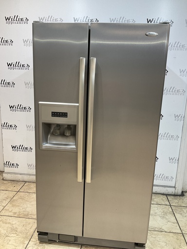 [98884] Whirlpool Used Refrigerator Side by Side 36x68 1/2” (Stainless Steel) 