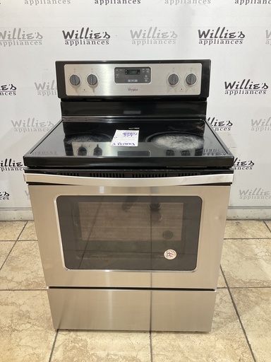 [98907] Whirlpool Used Electric Stove 220volts (40/50 AMP) 30inches {3 prong} (Stainless Steel) 