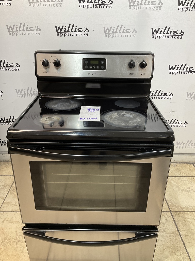 Frigidaire Used Electric Stove 220volts (40/50 AMP) 30inches {no cord} (Stainless Steel) 