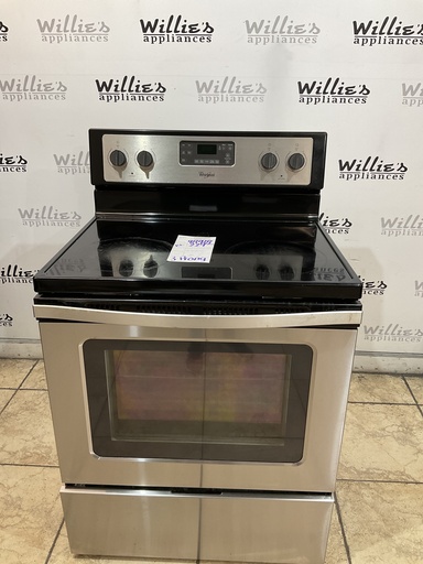 [98918] Whirlpool Used Electric Stove 220volts (40/50 AMP) 30inches {3 prong} (Stainless Steel)