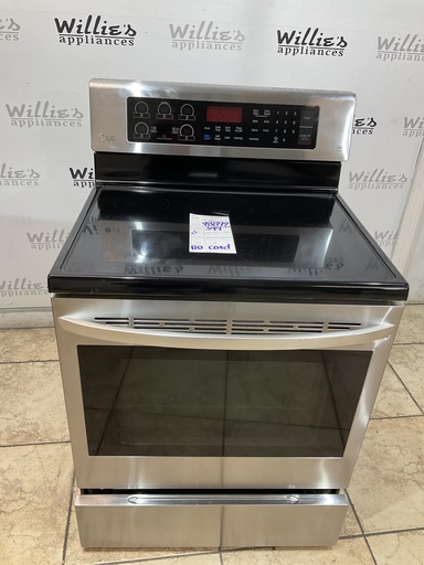 [98892] Lg Used Electric Stove 220volts (40/50 AMP) 30inches {no cord} (Stainless Steel) 