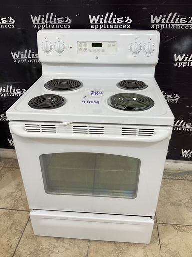 [98877] Ge Used Electric Stove 220volts (40/50 AMP) 30inches {4 prong} (White) 