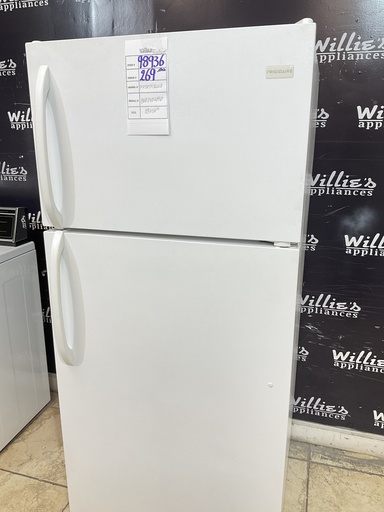 [98936] Frigidaire Used Refrigerator Top and Bottom 28x64 1/2” (White) 