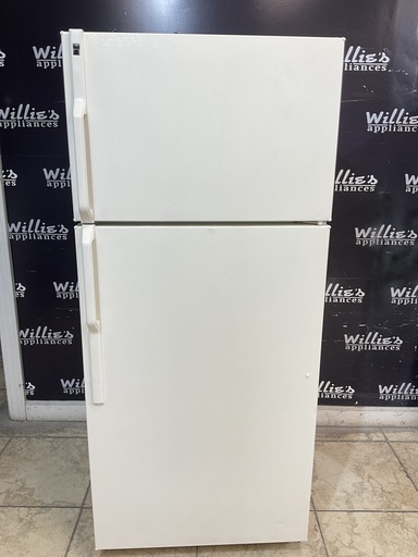 [98955] Hotpoint Used Refrigerator Top and Bottom 28x64 1/2” (Bisque) 