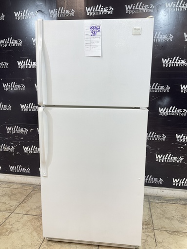 [98968] Whirlpool Used Refrigerator Top and Bottom 30x65 1/2” (White) 