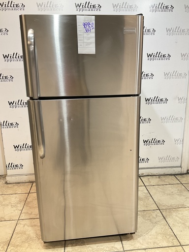 [98952] Frigidaire Used Refrigerator Top and Bottom 30x65 1/2” (Stainless Steel) 