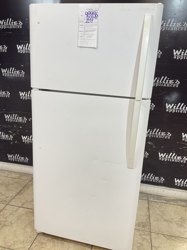 [98986] Frigidaire Used Refrigerator Top and Bottom 30x65 1/2” (White) 