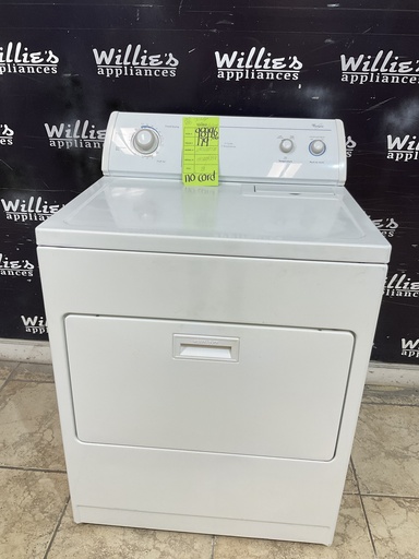 [98996] Whirlpool Used Electric Dryer 220volts (30 AMP) 29inches {no cord} (White) 