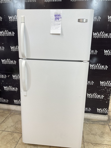 [98995] Frigidaire Used Refrigerator Top and Bottom 30x65 1/2” (White) 