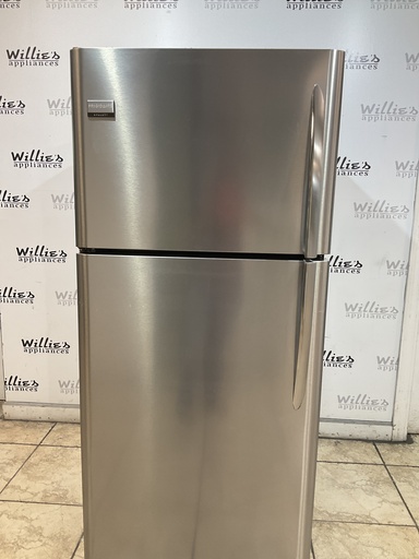 [98970] Frigidaire Used Refrigerator Top and Bottom 30x68 1/2” (White) 