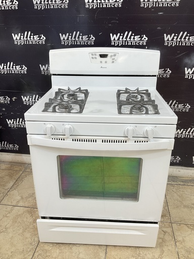 [99035] Amana Used Natural Gas Stove 30inches (White) 