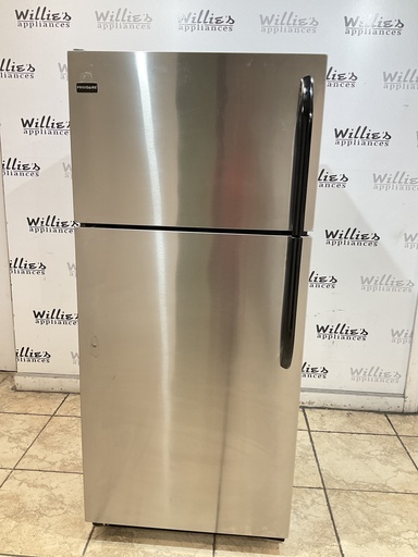 [99030] Frigidaire Used Refrigerator Top and Bottom 28x64 1/2” (Stainless Steel) 