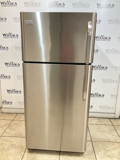 [99052] Frigidaire Used Refrigerator Top and Bottom 30x65 1/2” (Stainless Steel) 