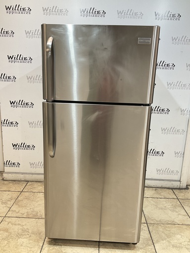 [99053] Frigidaire Used Refrigerator Top and Bottom 30x65 1/2” (Stainless Steel)