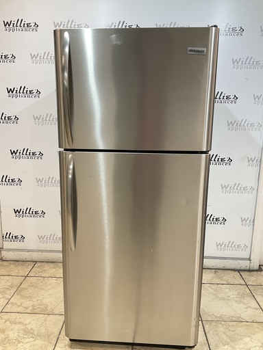 [99040] Frigidaire Used Refrigerator Top and Bottom 30x68 1/2” (Stainless Steel) 