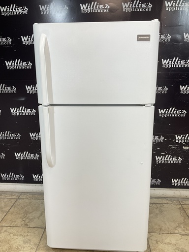 [99071] Frigidaire Used Refrigerator Top and Bottom 30x65 1/2’ (White) 