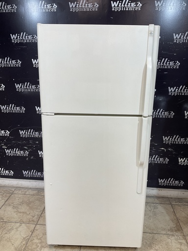 [99060] Ge Used Refrigerator Top and Bottom 30x66 1/2” (Bisque) 