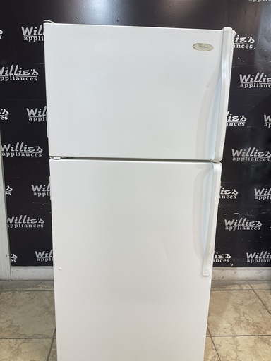 [99077] Whirlpool Used Refrigerator Top and Bottom 28x62 1/2” (White) 