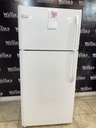 [99087] Frigidaire Used Refrigerator Top and Bottom 30x65 1/2” (White) 