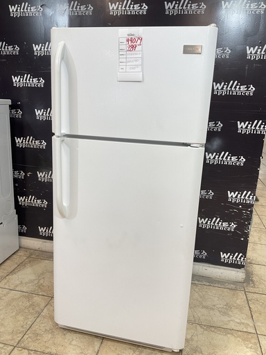 [99079] Frigidaire Used Refrigerator Top and Bottom 30x65 1/2” (White) 