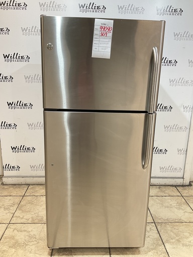 [99090] Ge Used Refrigerator Top and Bottom 30x66 1/2” (Stainless Steel) 
