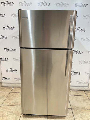 [99103] Frigidaire Used Refrigerator Top and Bottom 30x65 1/2” (Stainless Steel) 
