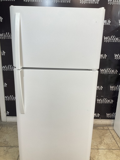 [99104] Frigidaire Used Refrigerator Top and Bottom 30x65 1/2” (White) 