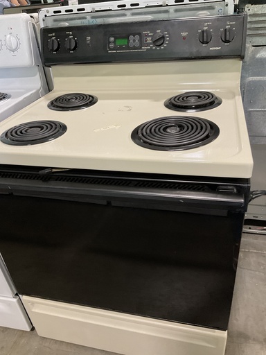 [97189] Hotpoint Used Electric Stove 220volts (40/50 AMP) 30inches (Bisque/Black) 