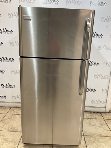 [99155] Frigidaire Used Refrigerator Top and Bottom 30x65 1/2” (Stainless Steel) 