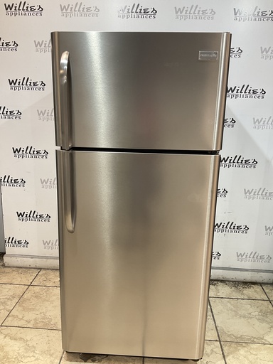 [99141] Frigidaire Used Refrigerator Top and Bottom 30x65 1/2” (Stainless Steel) 