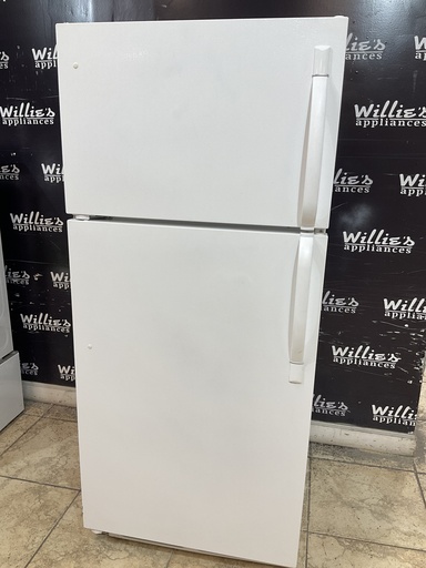 [99164] Frigidaire Used Refrigerator Top and Bottom 28x64 1/2” (White) 
