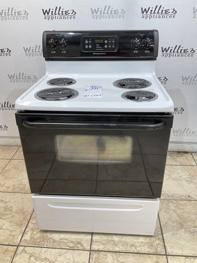 [99177] Frigidaire Used Electric Stove 220volts (40/50 AMP) 30inches {no cord} (White/Black) 