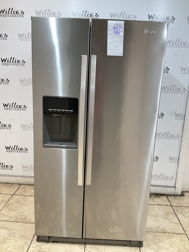 [99175] Whirlpool Used Refrigerator Side by Side 36x68 1/2” (Stainless Steel) 