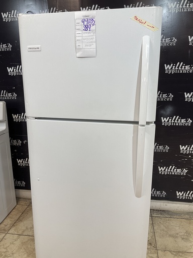 [99185] Frigidaire Used Refrigerator Top and Bottom 30x68 1/2” (White) 