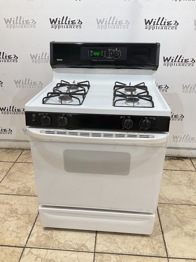 [99197] Kenmore Used Natural Gas Stove 30inches (White/Black) 